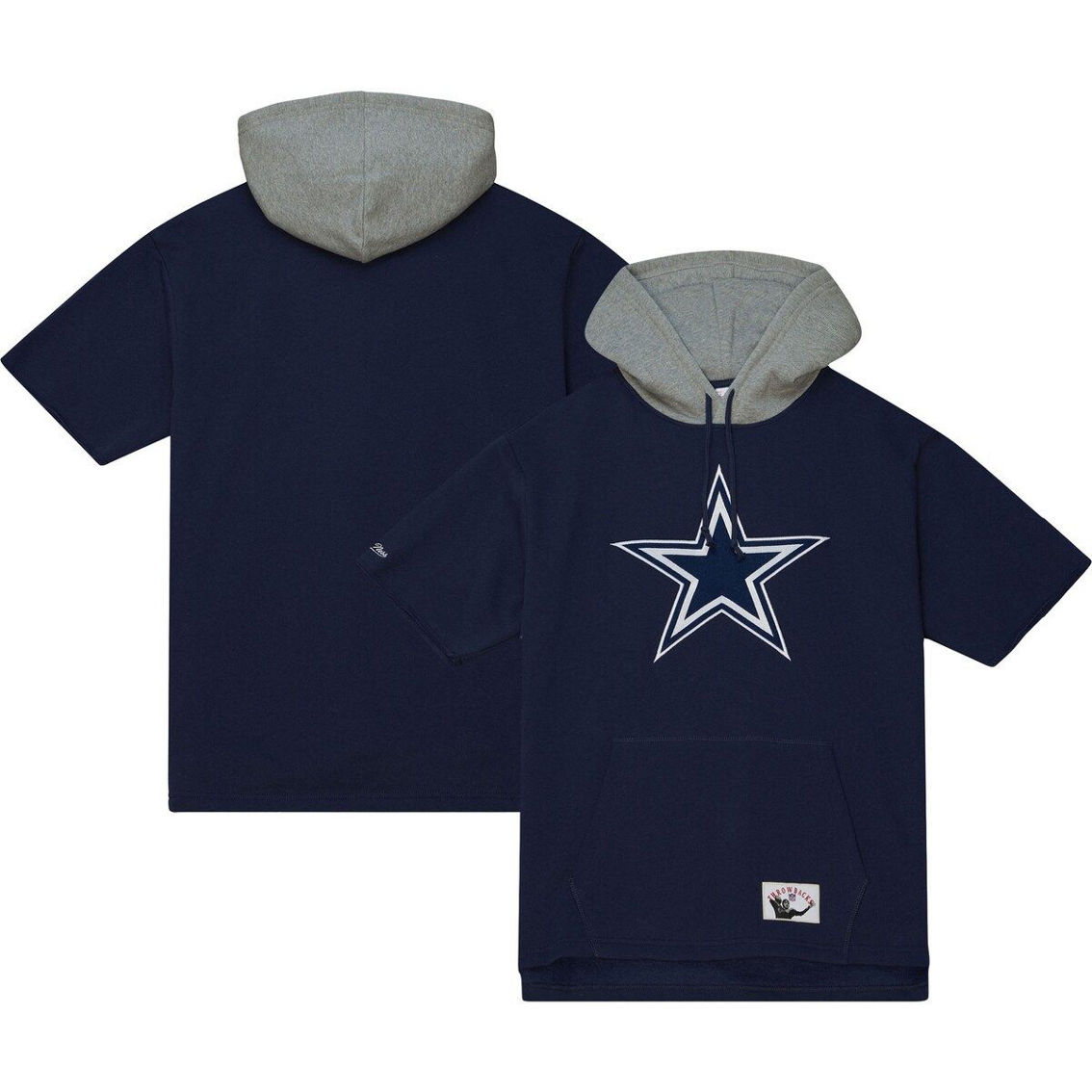 Mitchell & Ness Men's Navy Dallas Cowboys game Short Sleeve Hoodie - Image 2 of 4
