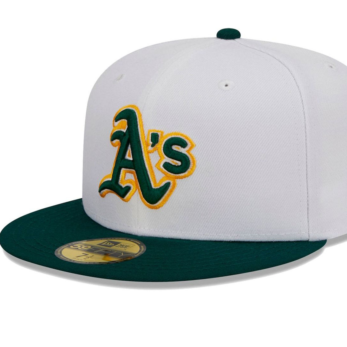 New Era Men's White/green Oakland Athletics Optic 59fifty Fitted