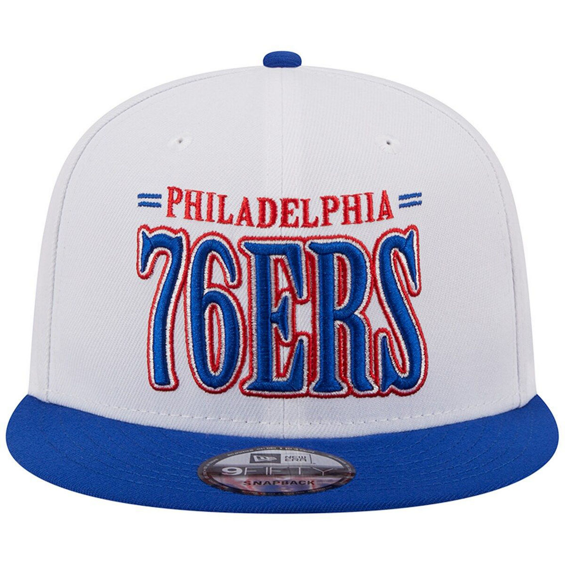 New Era Men's White Philadelphia 76ers Team Stack 9FIFTY Snapback Hat - Image 3 of 4