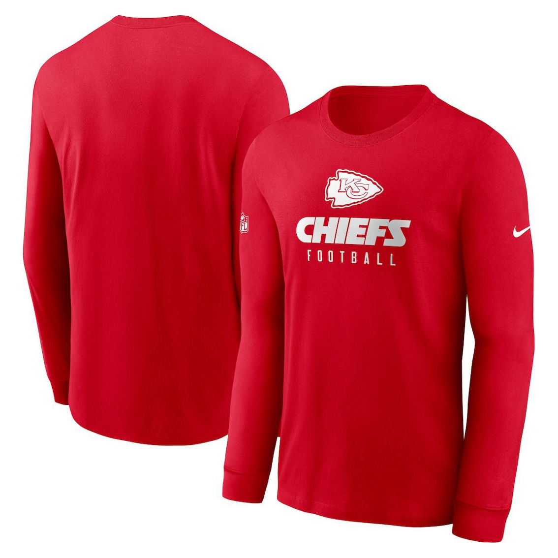 Nike Men's Red Kansas City Chiefs Sideline Performance Long Sleeve T-Shirt - Image 2 of 4