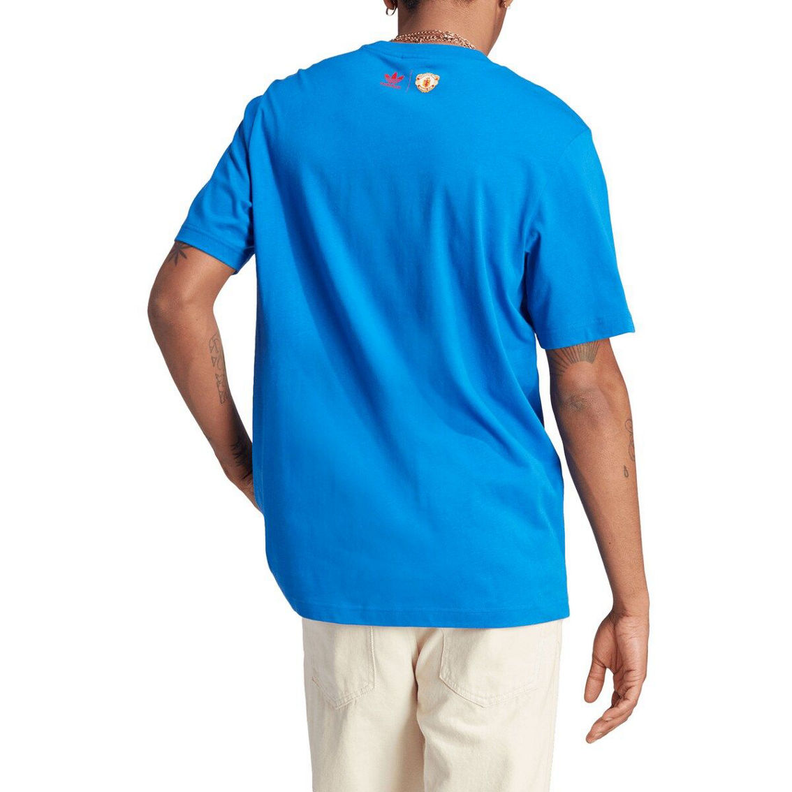 adidas Originals Men's Originals Blue Manchester United Trefoil T-Shirt - Image 3 of 3