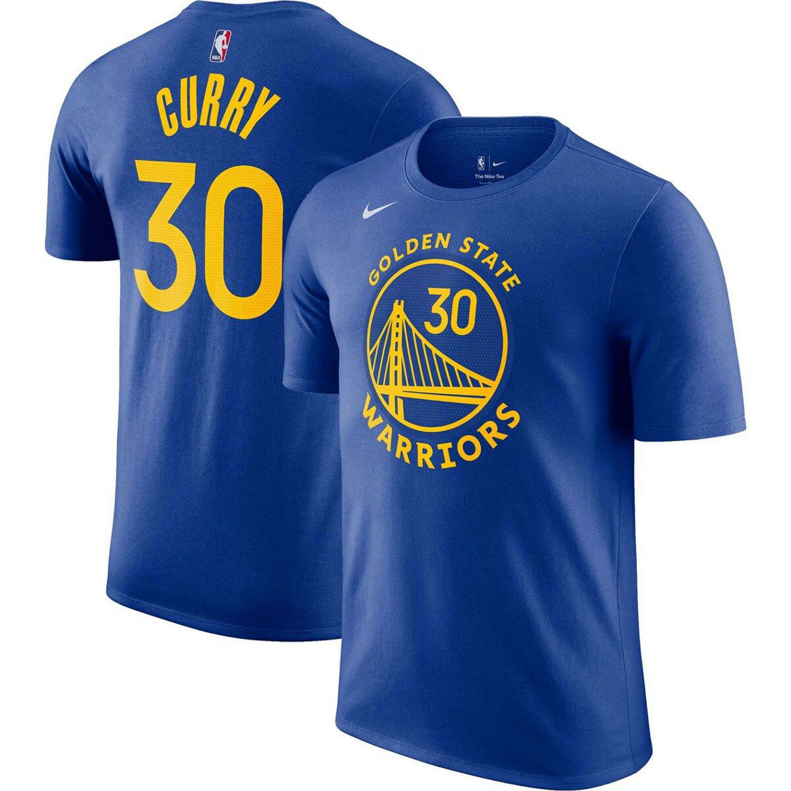 Nike Men's Stephen Curry Royal Golden State Warriors Icon 2022/23 Name & Number T-Shirt - Image 2 of 4