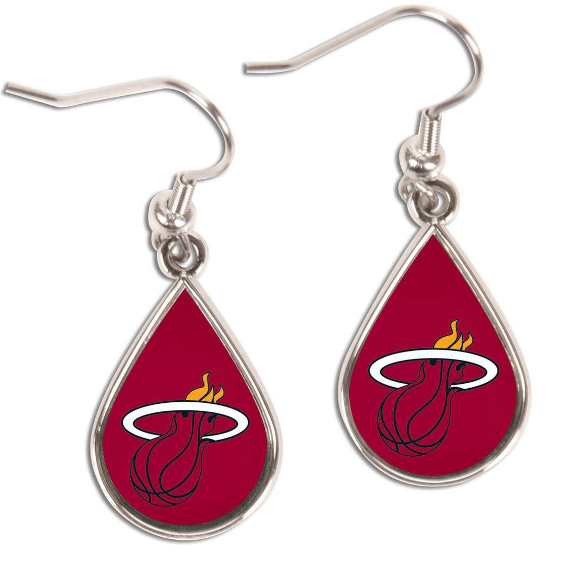WinCraft Miami Heat Tear Drop Dangle Earrings - Image 2 of 2