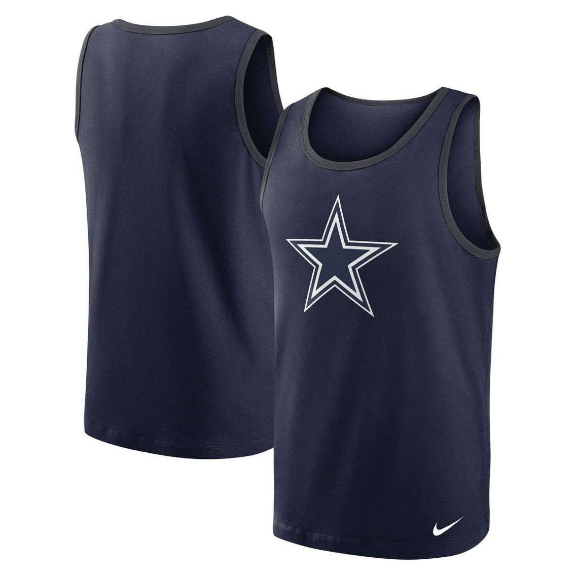 Nike Men's Navy Dallas Cowboys Tri-Blend Tank Top - Image 2 of 4