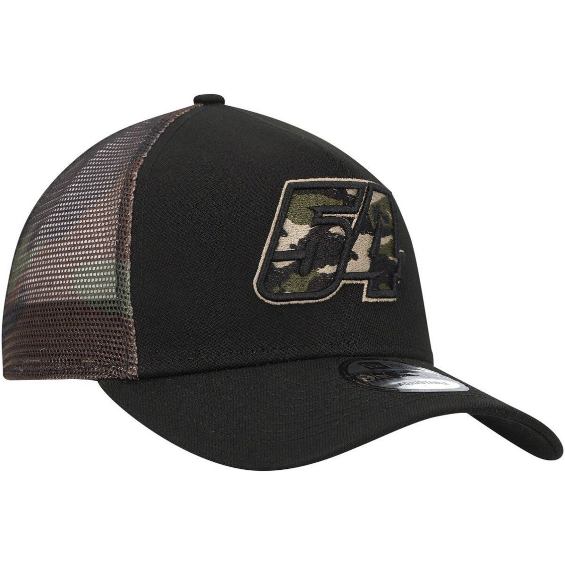 New Era Men's Black/Camo Ty Gibbs A-Frame Trucker 9FORTY Snapback Hat - Image 4 of 4