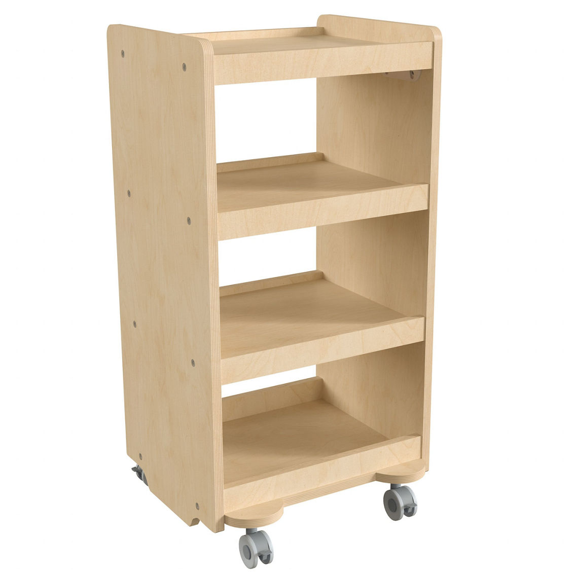 Flash Furniture Wooden Mobile Storage Cart-Locking Casters - Image 4 of 5