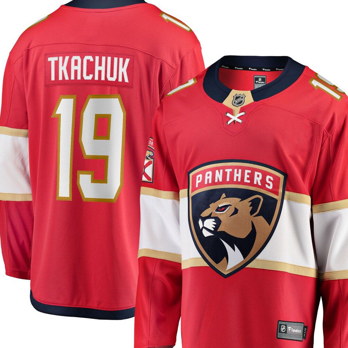 Fanatics Branded Men's Matthew Tkachuk Red Florida Panthers Home Breakaway Player Jersey - Image 2 of 4