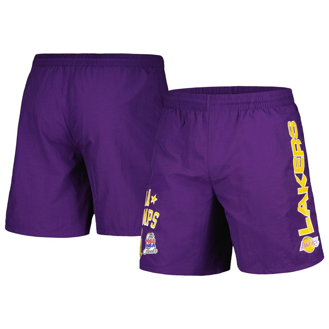 Mitchell & Ness Men's Purple Los Angeles Lakers 1988 Finals s Heritage Shorts - Image 2 of 4