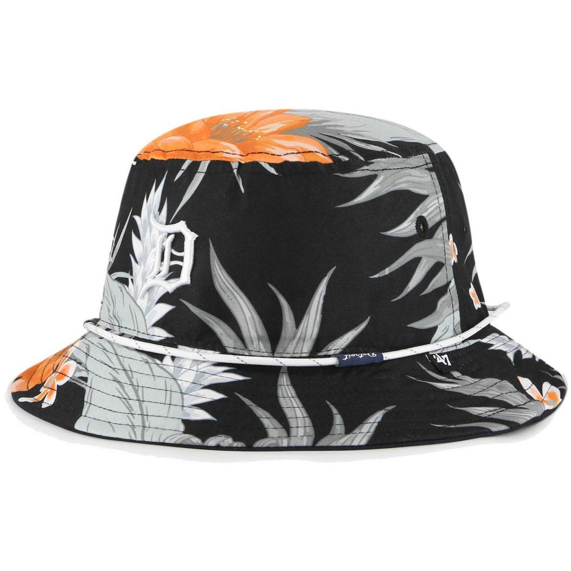 47 Men's Black Detroit Tigers Dark Tropic Bucket Hat