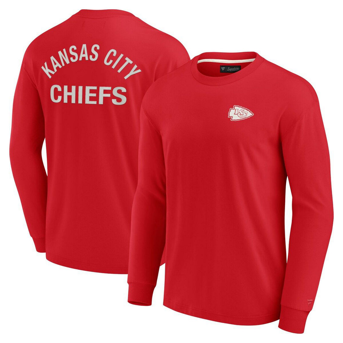 Fanatics Signature Unisex Fanatics Signature Red Kansas City Chiefs Super Soft Long Sleeve T-Shirt - Image 2 of 4