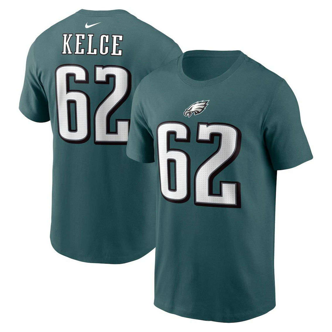 Nike Men's Jason Kelce Midnight Green Philadelphia Eagles Player Name & Number T-Shirt - Image 2 of 4