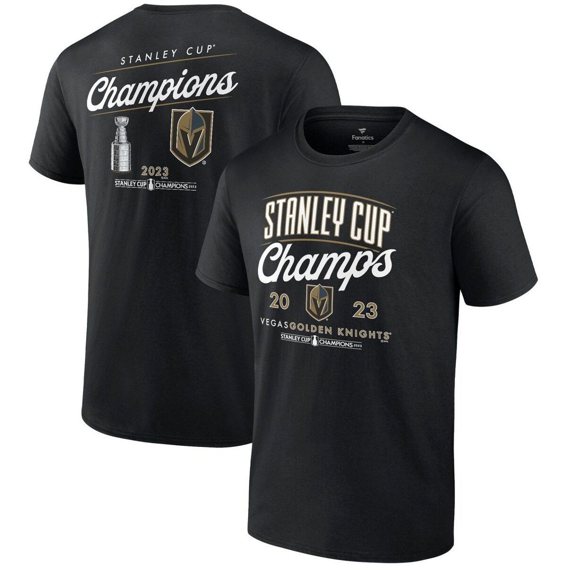 Fanatics Men's Fanatics Black Vegas Golden Knights 2023 Stanley Cup s Logo T-Shirt - Image 2 of 4