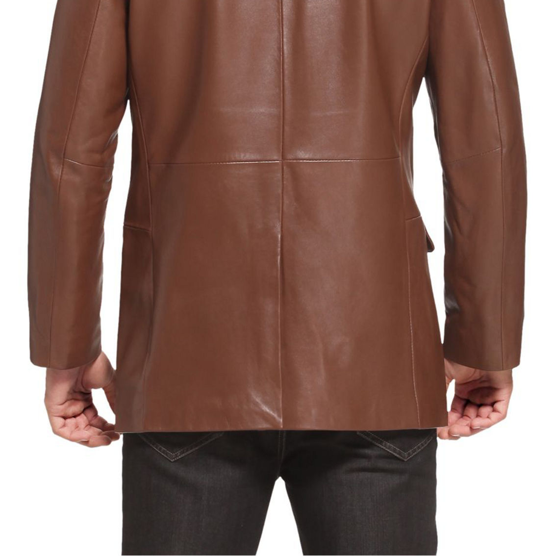 BGSD Men Classic Two-Button Lambskin Leather Blazer - Regular & Tall - Image 4 of 4