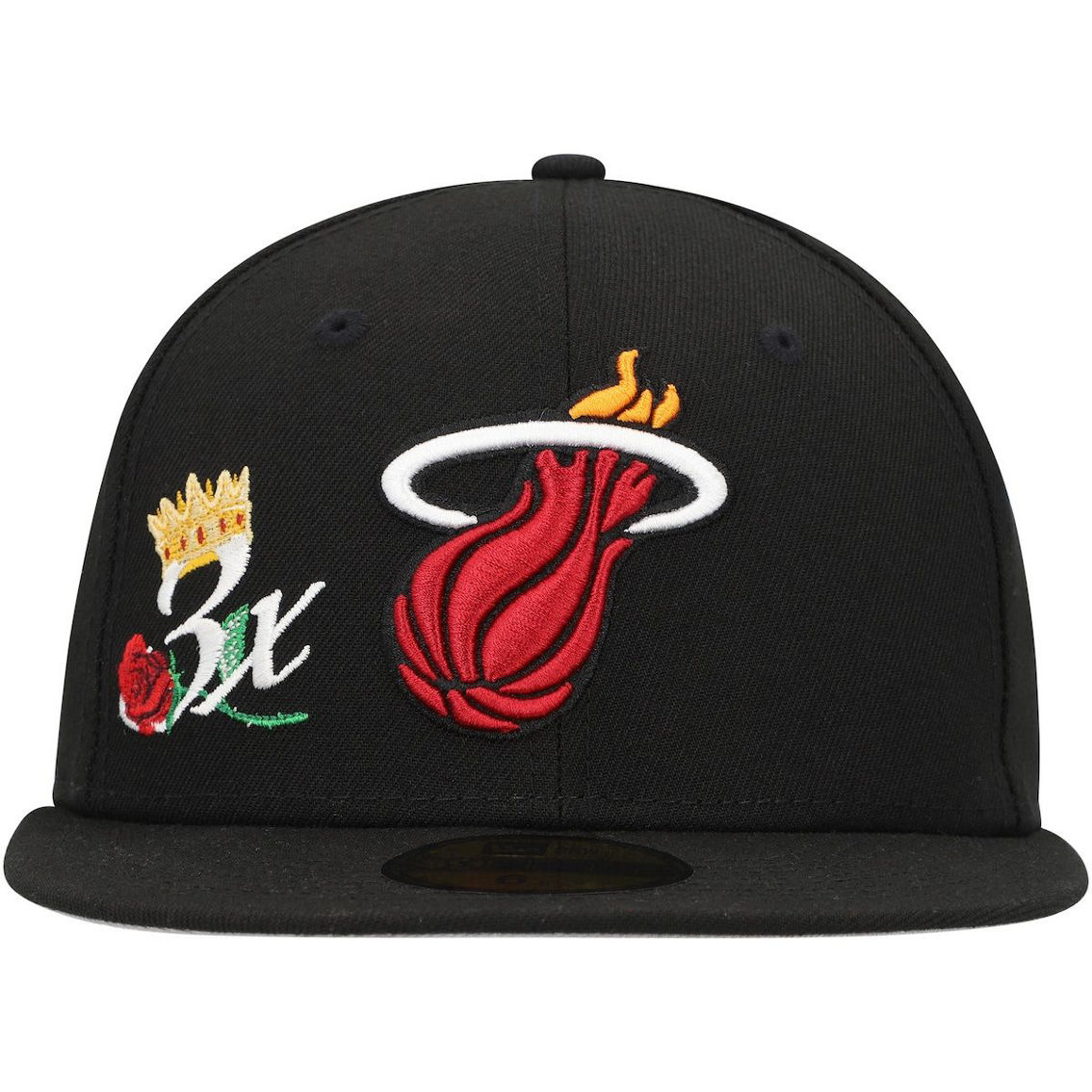 New Era Men's Black Miami Heat Crown Champs 59FIFTY Fitted Hat - Image 3 of 4