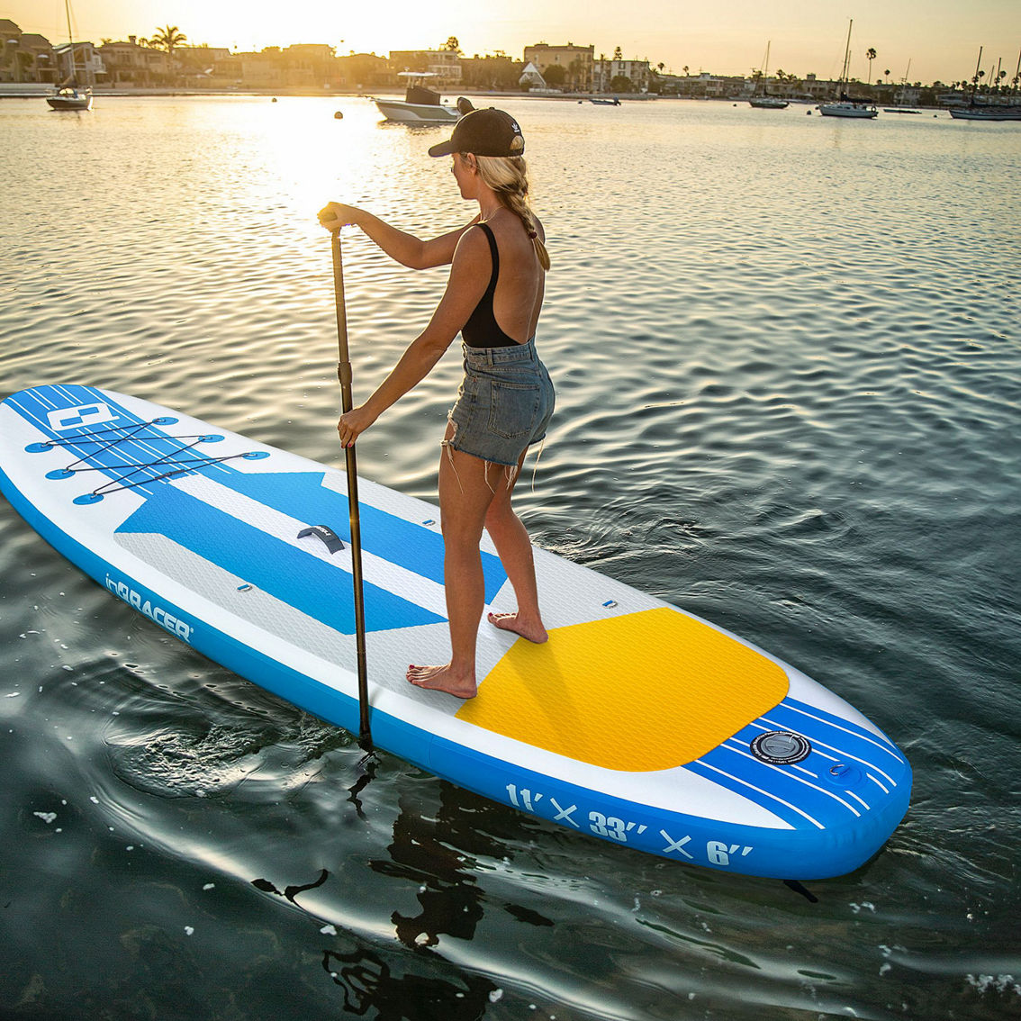 inQracer Inflatable Stand Up Paddle Board 11'x33''x6'', Blue - Image 4 of 5