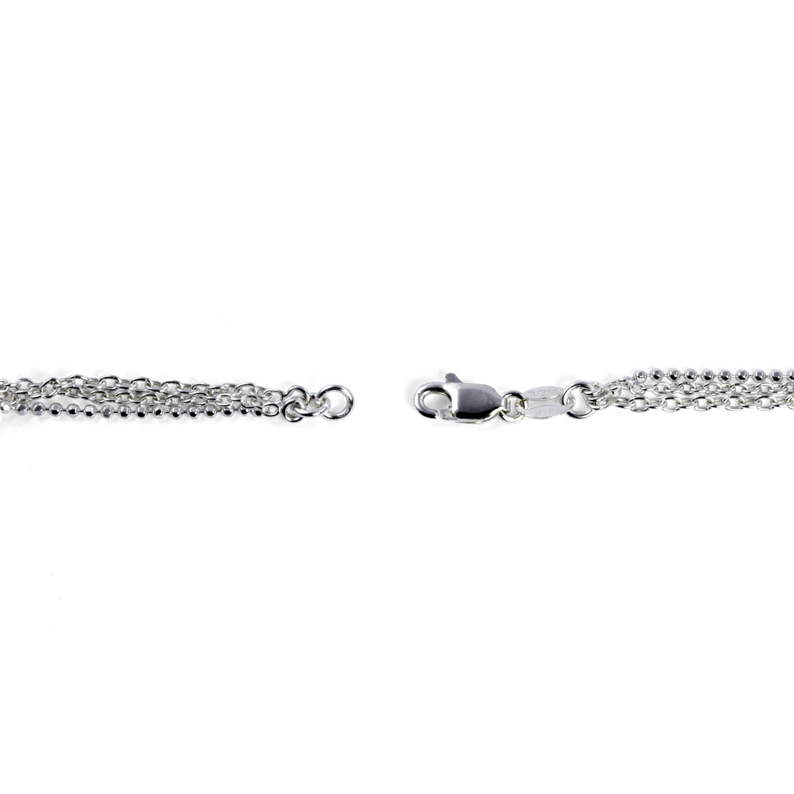 Sterling Silver Triple-Strand Beaded Ankle Bracelet 10