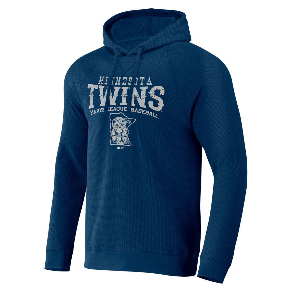 Darius Rucker Collection by Fanatics Men's Darius Rucker Collection by Fanatics Navy Minnesota Twins Waffle-Knit Raglan Pullover Hoodie - Image 3 of 4