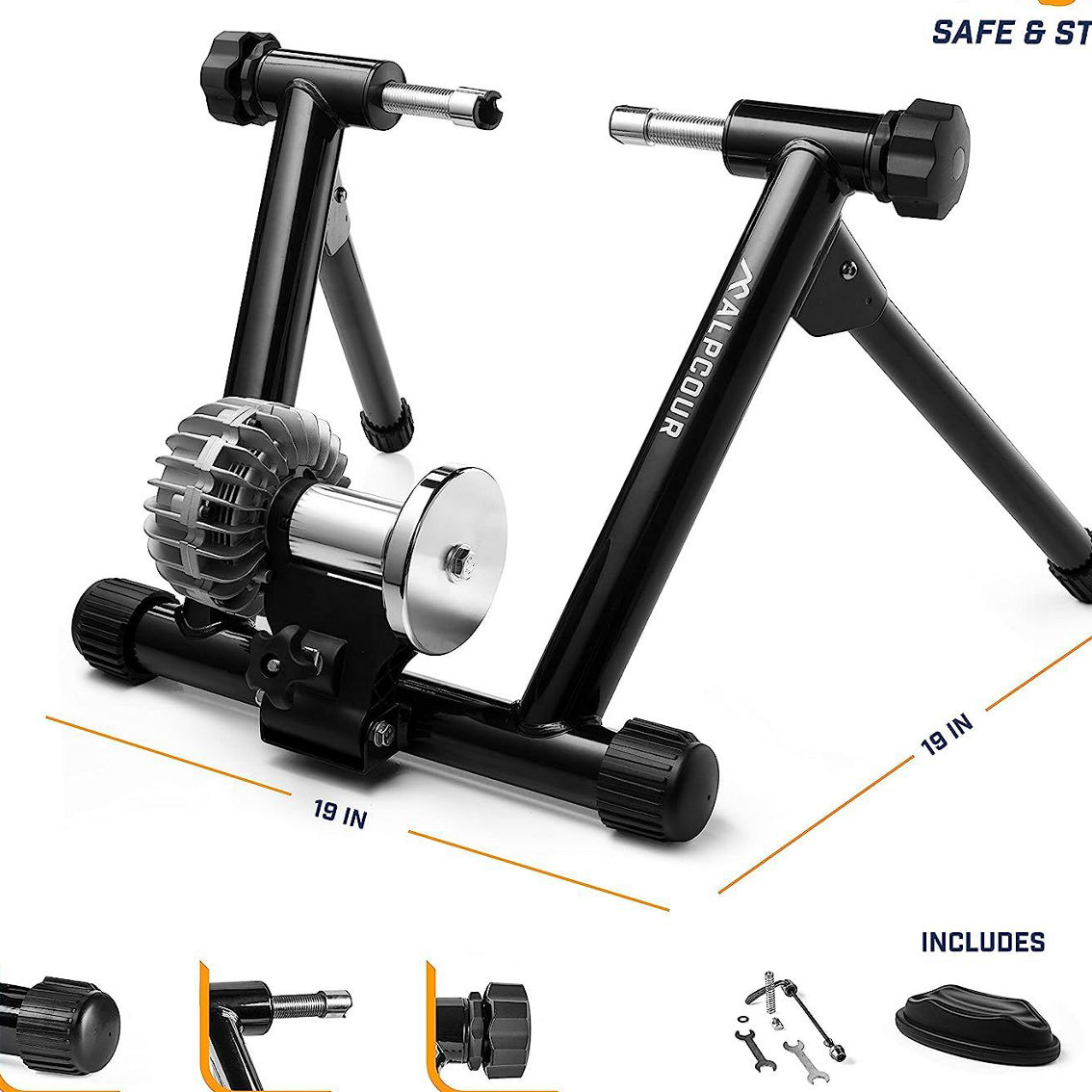 Alpcour Indoor Fluid Bike Trainer - Portable Stainless Steel Dual-Lock - Image 4 of 5