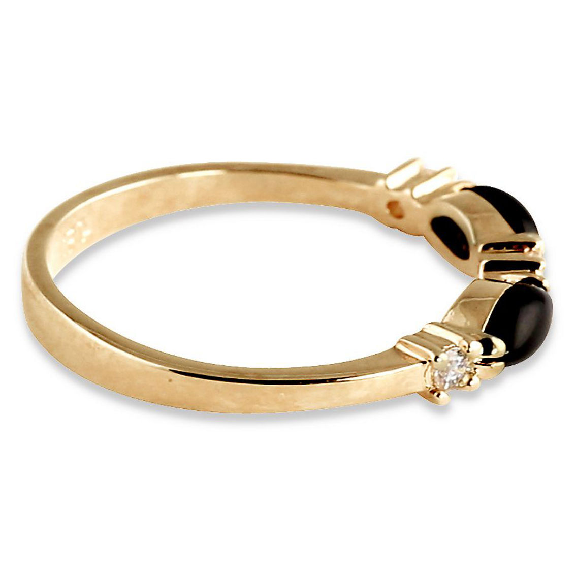 Marquise-Shaped Genuine Black Onyx Crystal Accent Yellow Gold-Plated Ring - Image 2 of 5