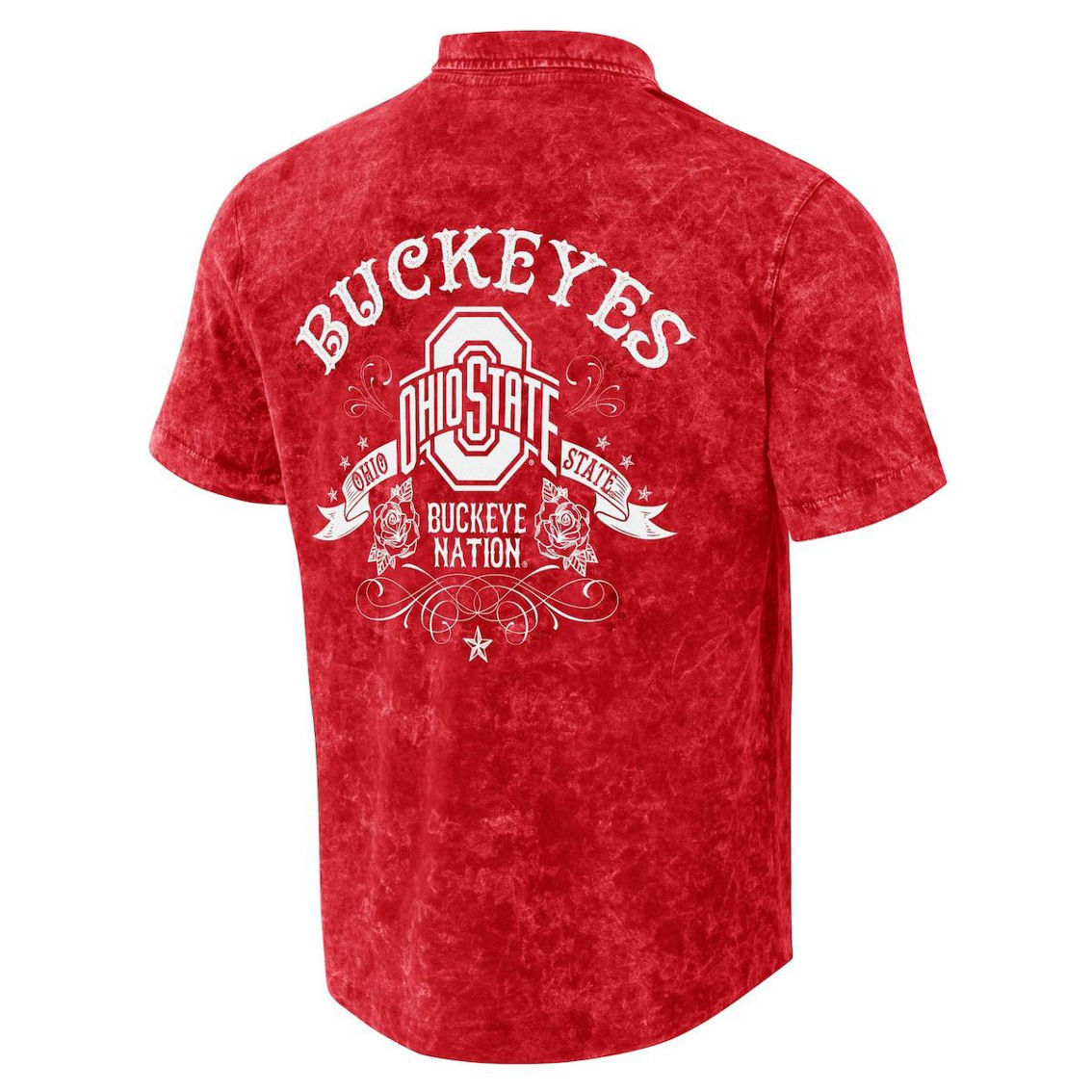 Darius Rucker Collection by Fanatics Men's Darius Rucker Collection by Fanatics Scarlet Ohio State Buckeyes Team Color Button-Up Shirt - Image 4 of 4