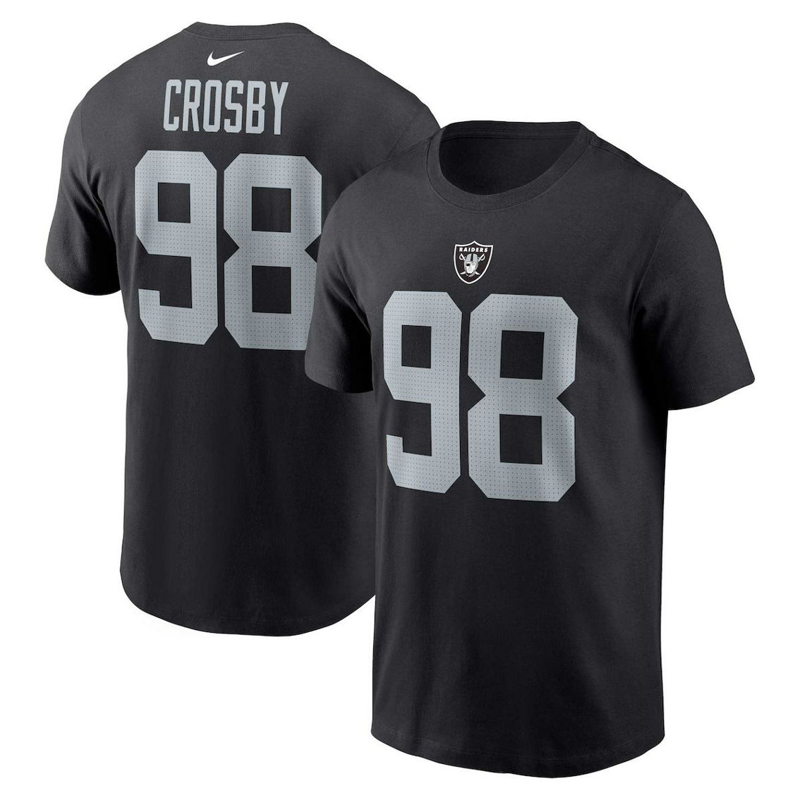 Nike Men's Maxx Crosby Black Las Vegas Raiders Player Name & Number T-Shirt - Image 2 of 4