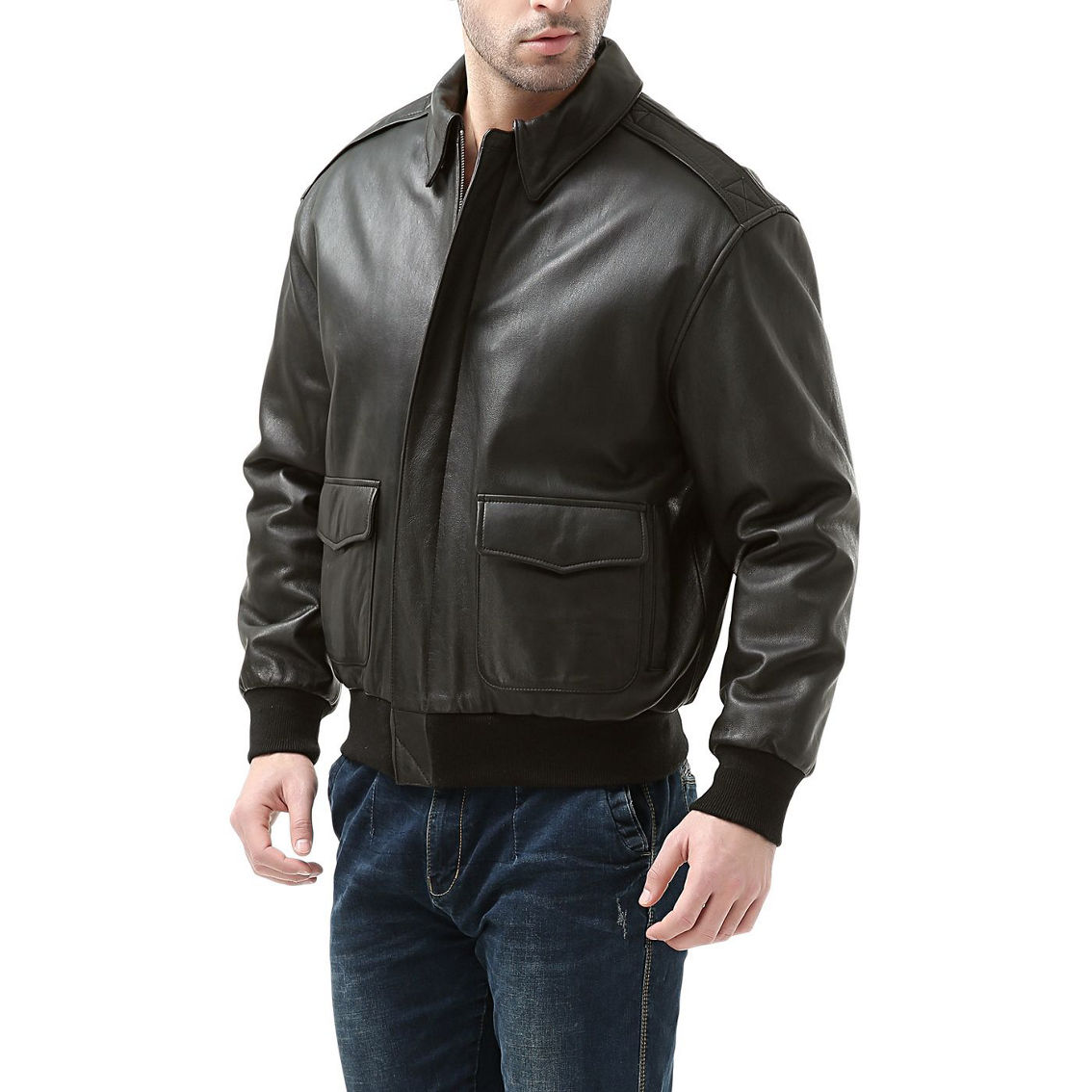 Landing Leathers Men Air Force A-2 Goatskin Leather Bomber Jacket - Regular & Tall - Image 2 of 4