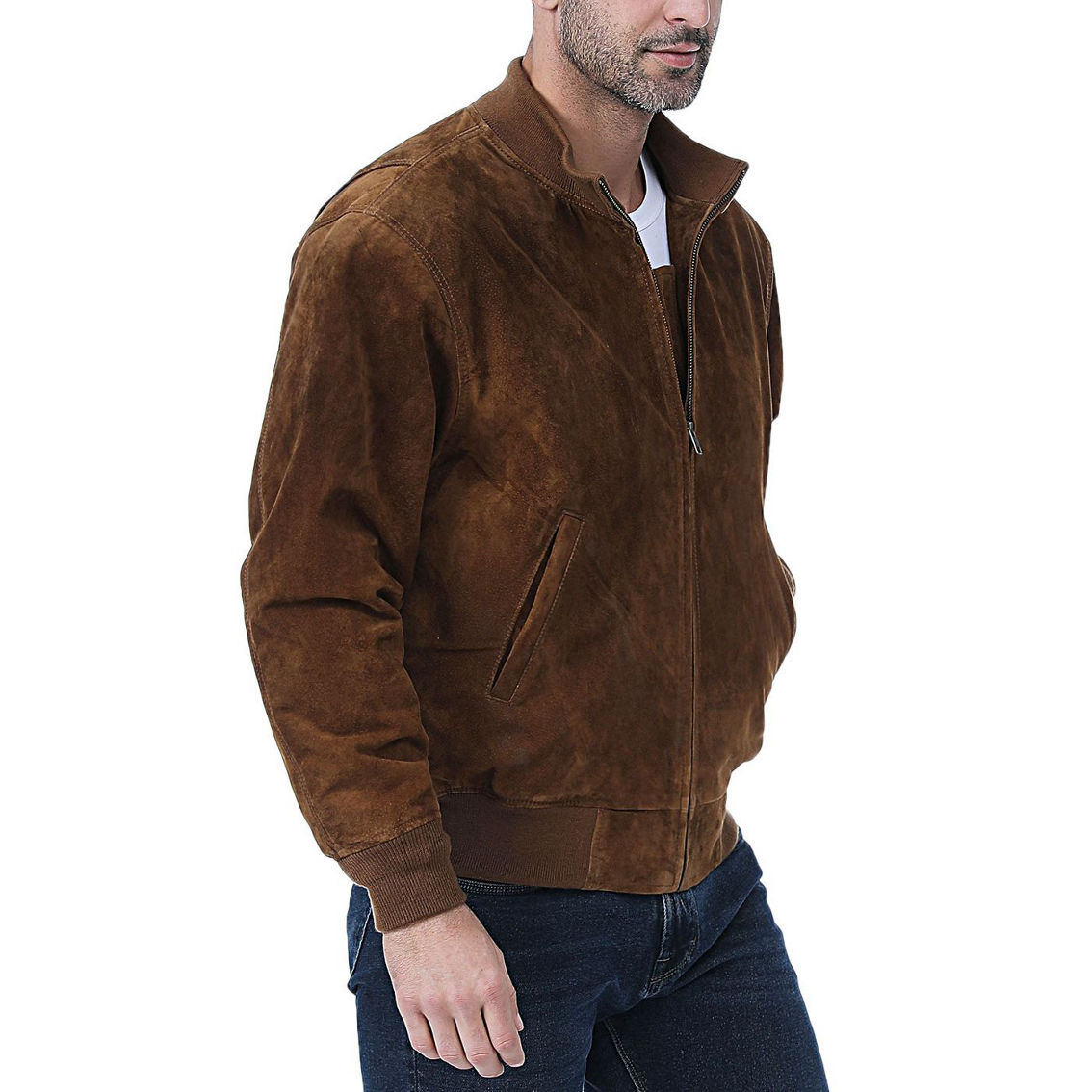 Landing Leathers Men WWII Suede Leather Tanker Jacket - Regular & Tall - Image 2 of 5