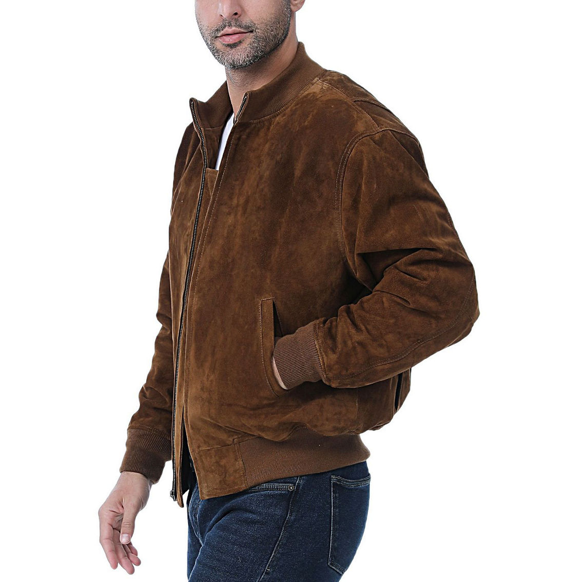 Landing Leathers Men WWII Suede Leather Tanker Jacket - Regular & Tall - Image 3 of 5