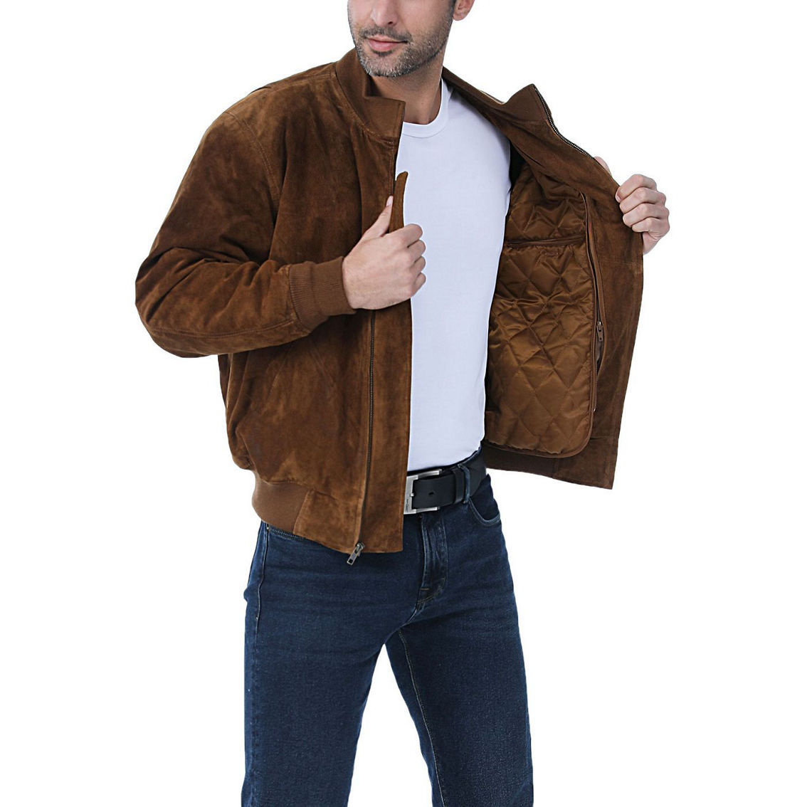 Landing Leathers Men WWII Suede Leather Tanker Jacket - Regular & Tall - Image 4 of 5