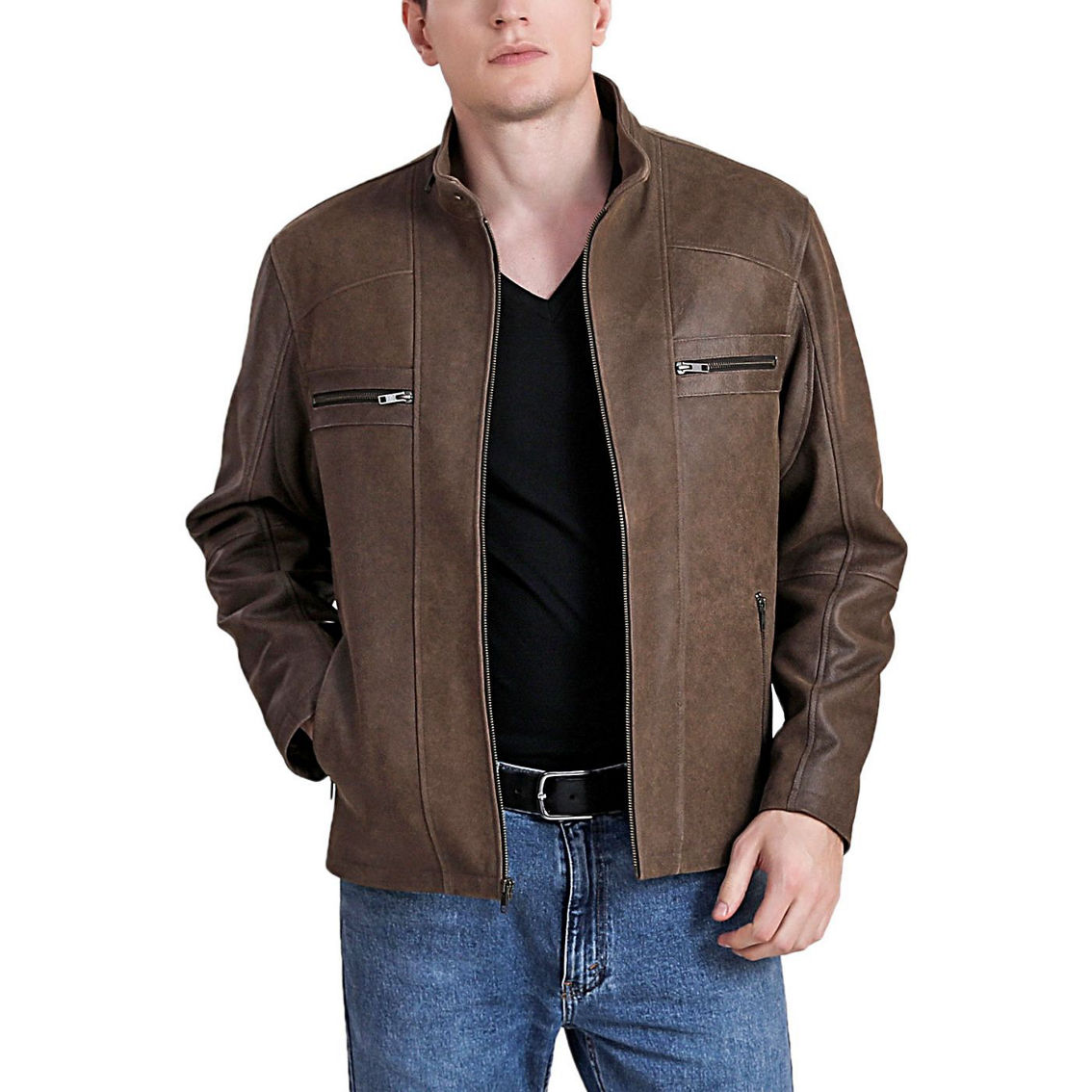 Bgsd Men Ethan Distressed Cowhide Leather Motorcycle Jacket | Coats ...