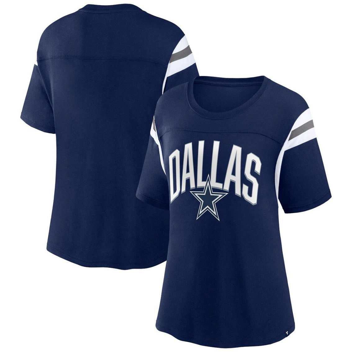 Fanatics Women's Fanatics Navy Dallas Cowboys Earned Stripes T-Shirt - Image 2 of 4