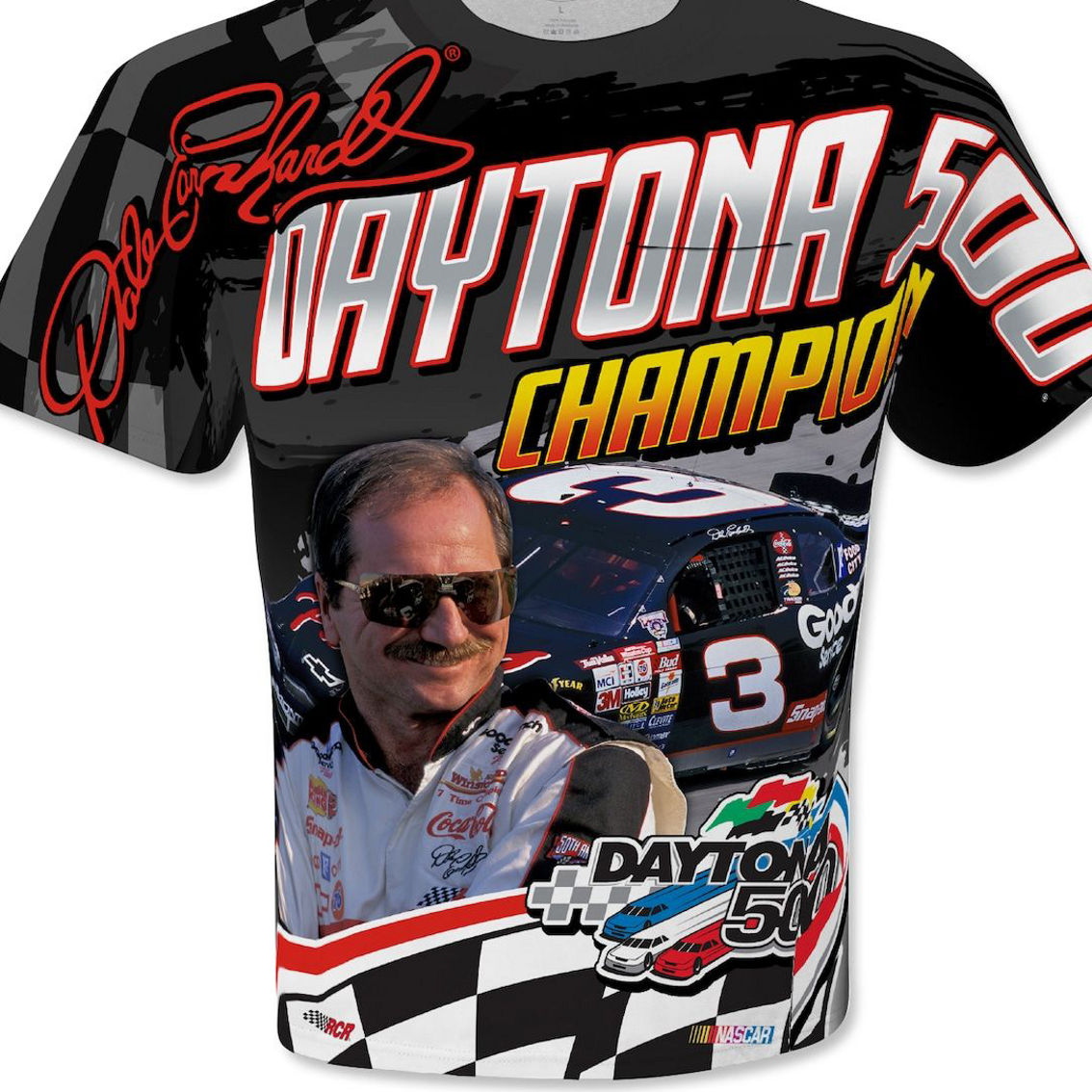 Checkered Flag Sports Men's Sports Black Dale Earnhardt Daytona 500 Legends T-Shirt - Image 3 of 4