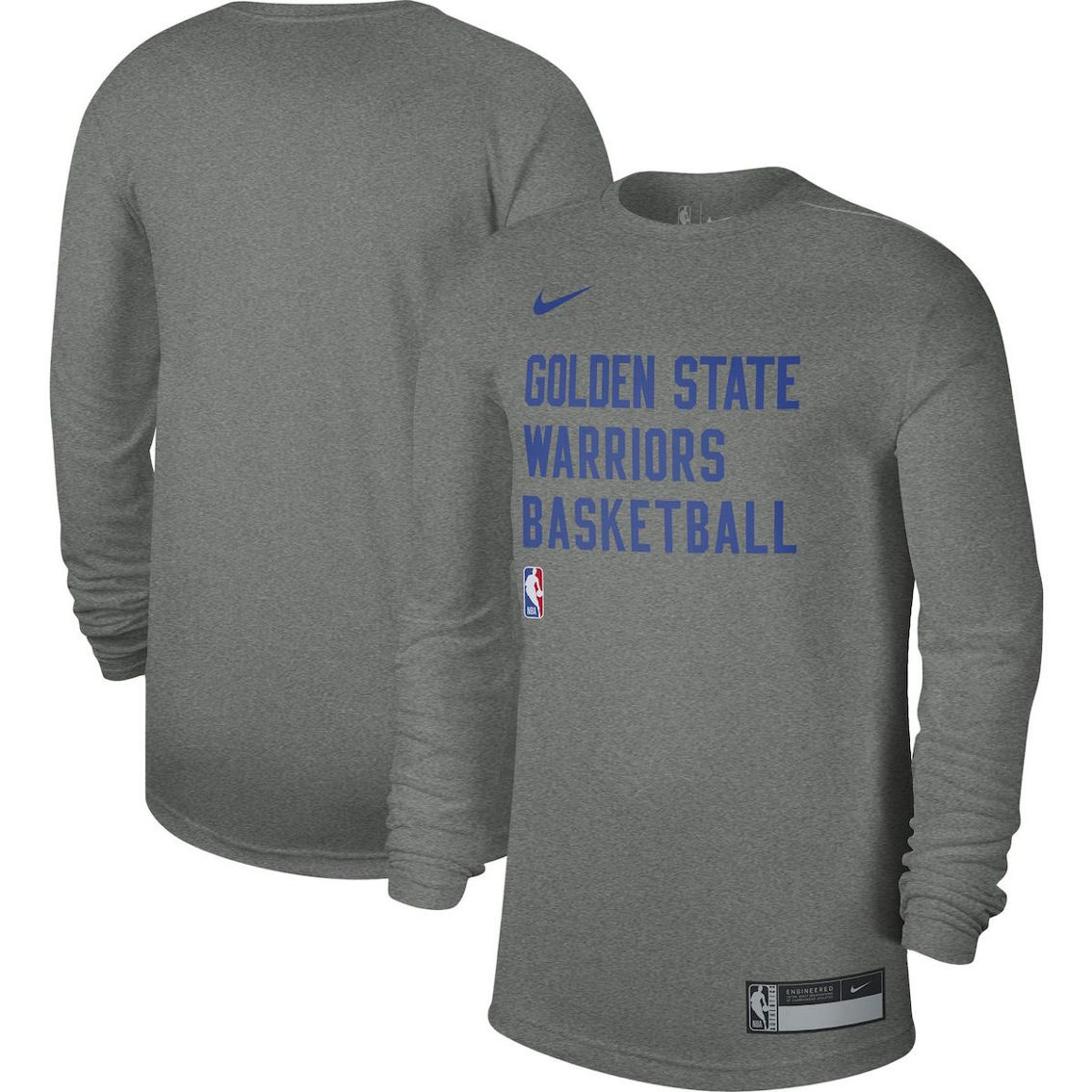 Nike Unisex Heather Gray Golden State Warriors 2023/24 Legend On-Court Practice Long Sleeve T-Shirt - Image 2 of 4