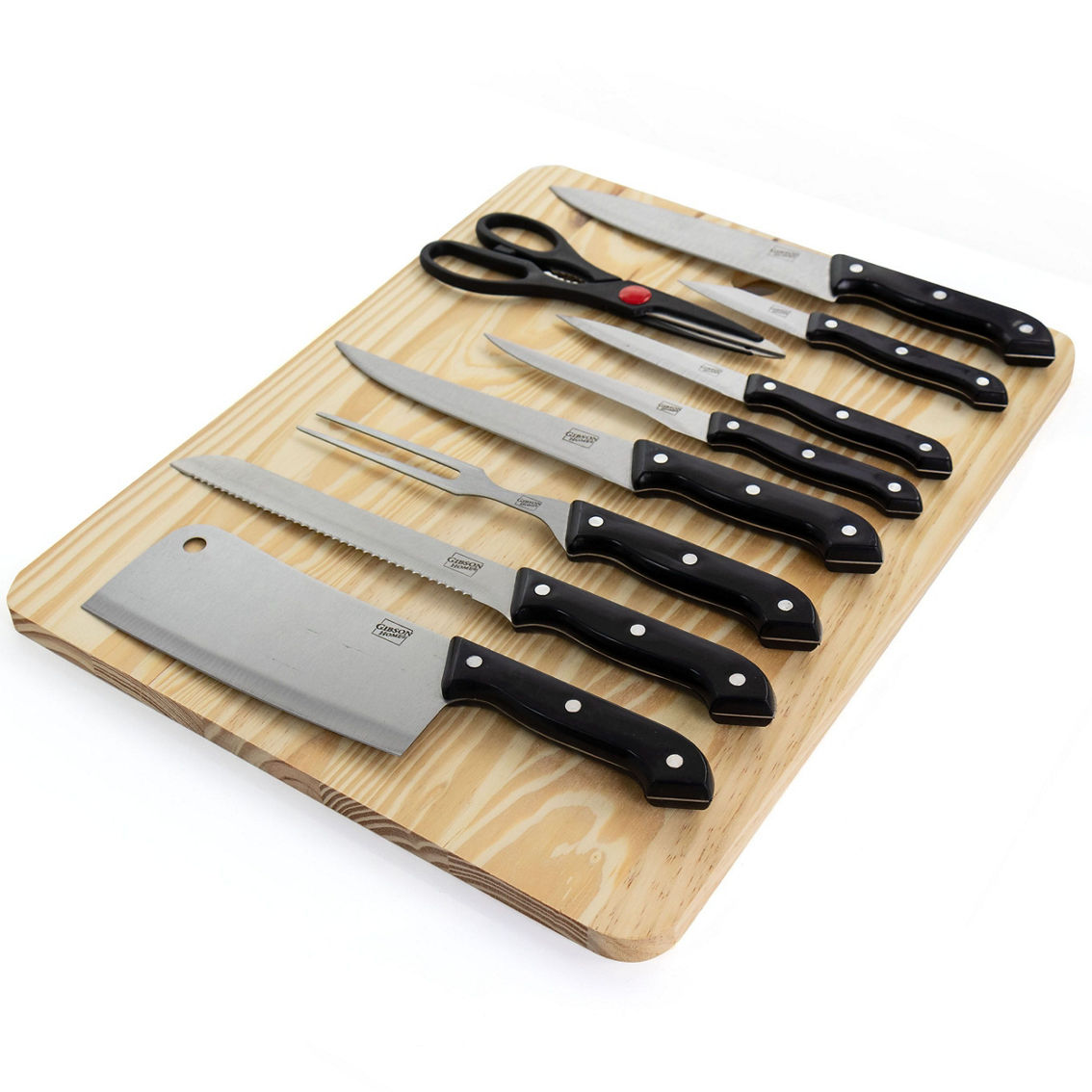 Gibson Home Wildcraft 10 Piece Cutlery Set with Wooden Cutting Board - Image 3 of 5