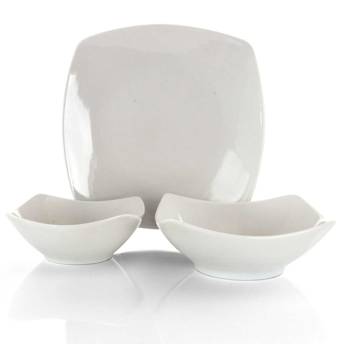 Gibson All U Need 48 Piece Ceramic Dinnerware Combo Set in White - Image 4 of 5