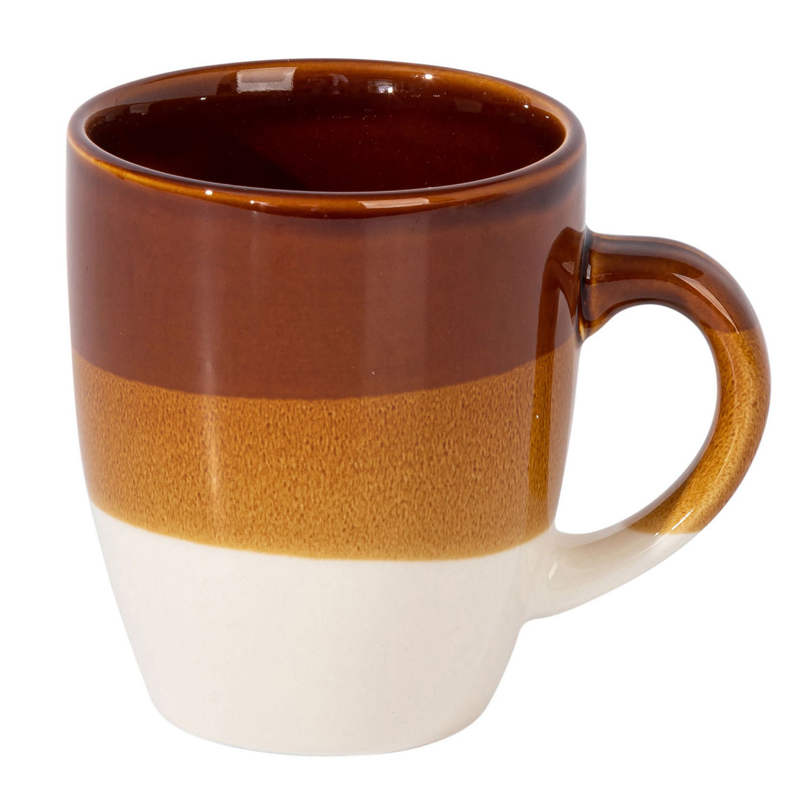 Gibson Home Yellowstone 6 Piece 12 Ounce Stoneware Mug Set in Brown and White - Image 3 of 5