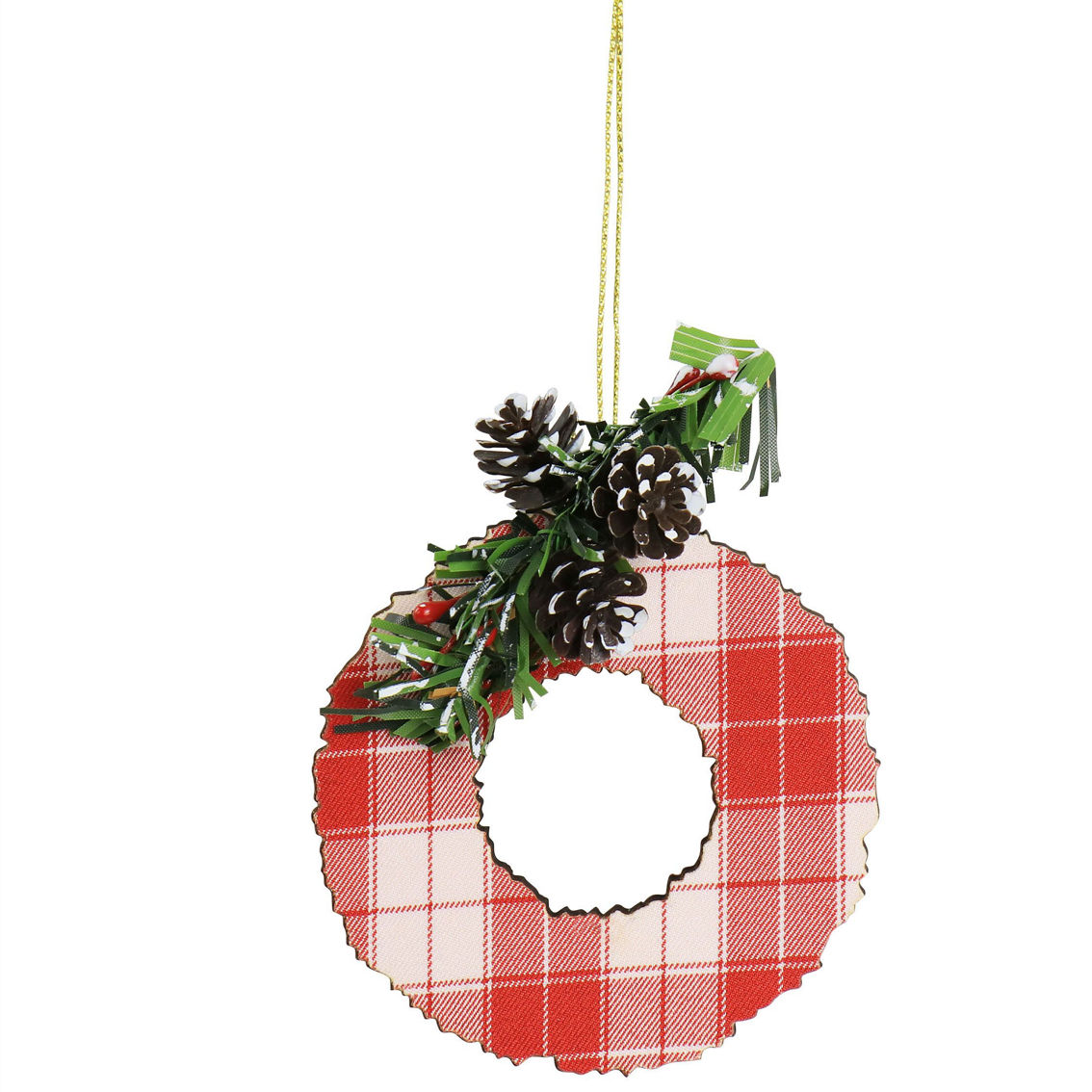 Martha Stewart Holiday Wreath Ornament 4 Piece Set in Red and Green - Image 2 of 5