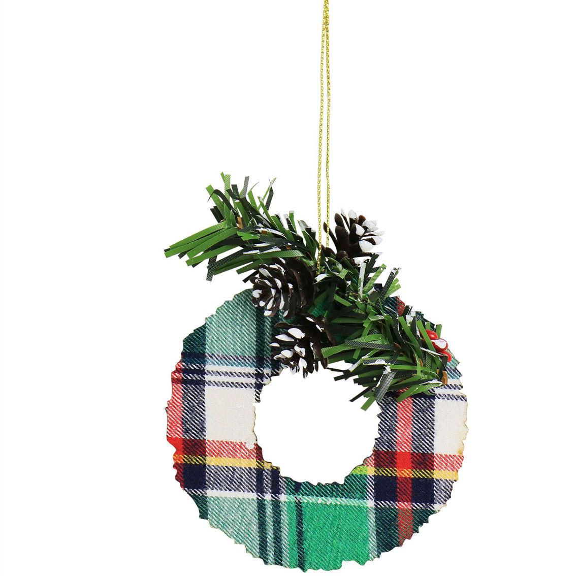 Martha Stewart Holiday Wreath Ornament 4 Piece Set in Red and Green - Image 3 of 5