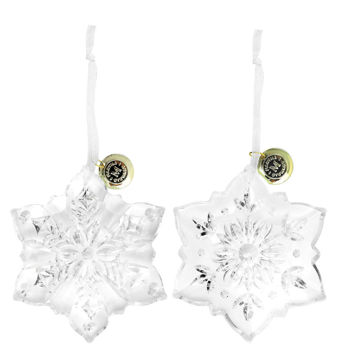 Martha Stewart Holiday Crystal Snowflake 4 Piece Ornament Set in Clear - Image 2 of 5