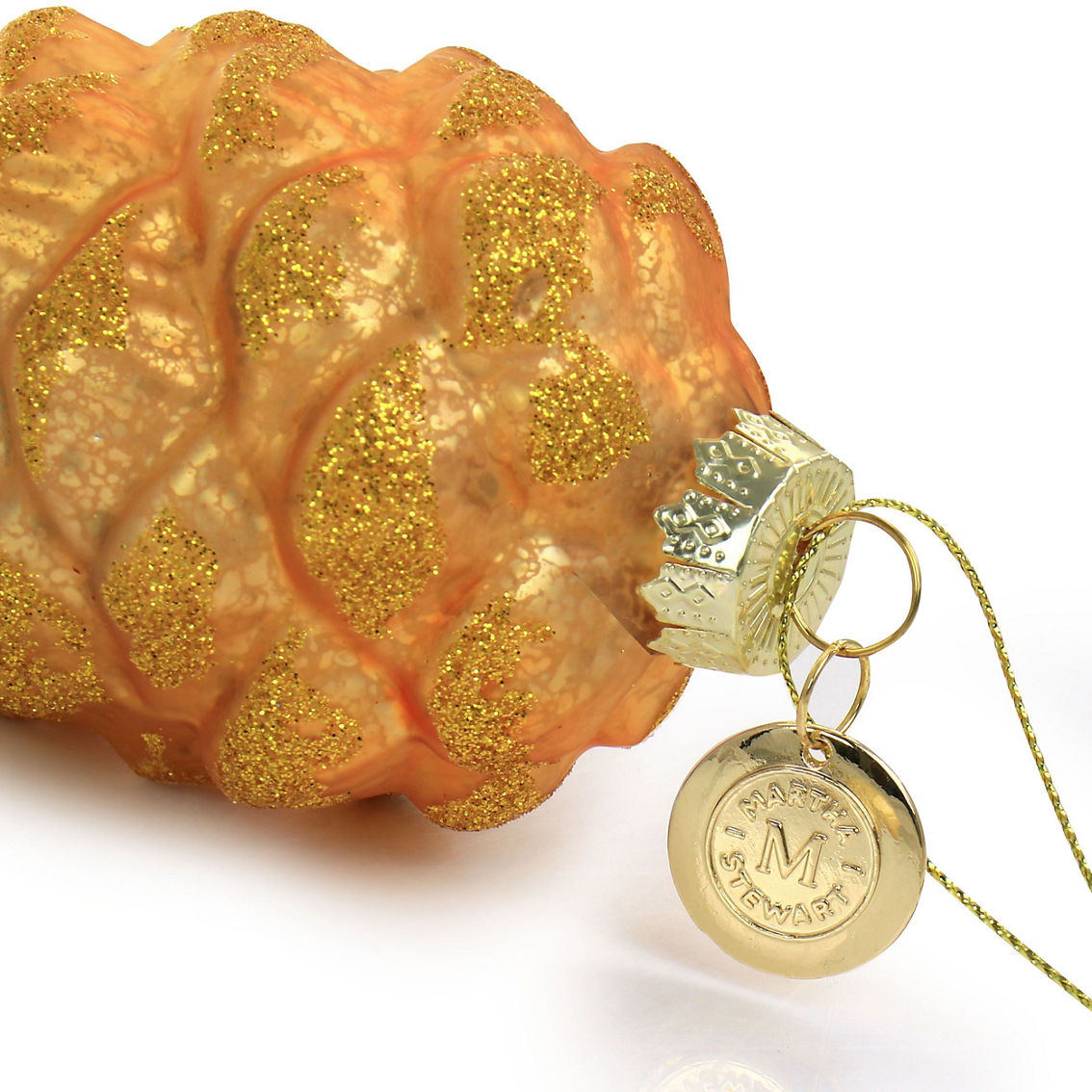 Martha Stewart Holiday Pointy Ball and Pinecone 4 Piece Ornament Set in Gold - Image 5 of 5