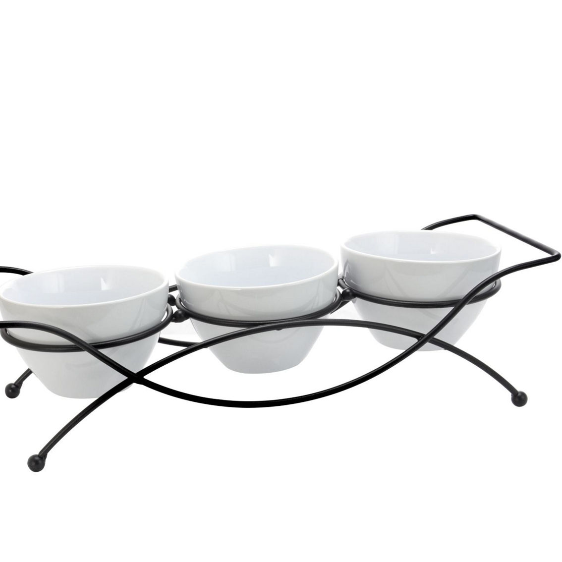 Gibson Splendid Grace 4 pc Serving Set with Metal Rack in White - Image 5 of 5