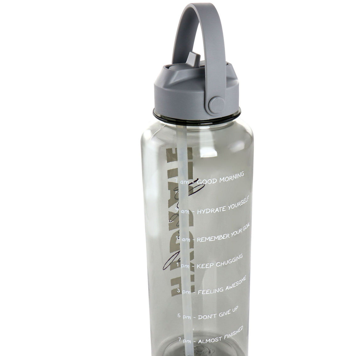 Gibson Home Brever 50oz Hydrate Yourself Hourly Motivation Water Bottle in Grey - Image 2 of 5