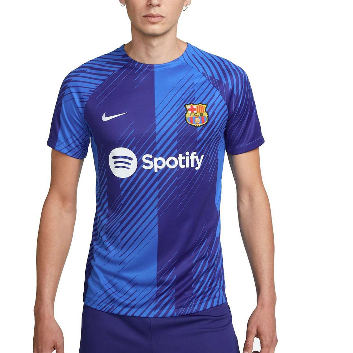 Nike Men's Blue Barcelona 2023/24 Academy Pro Pre-Match Top - Image 2 of 4