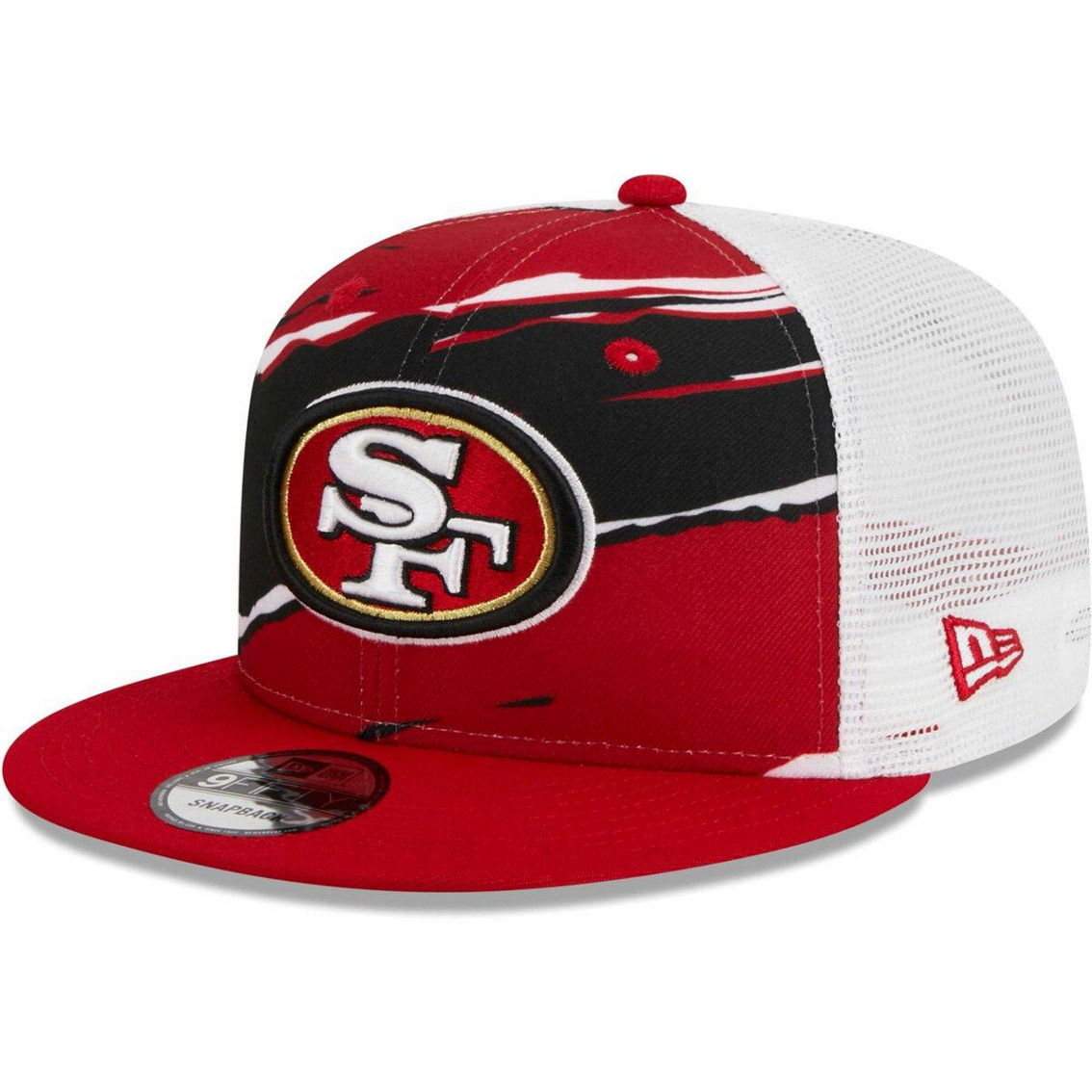 New Era Men's Scarlet San Francisco 49ers Tear Trucker 9FIFTY Snapback Hat - Image 2 of 4