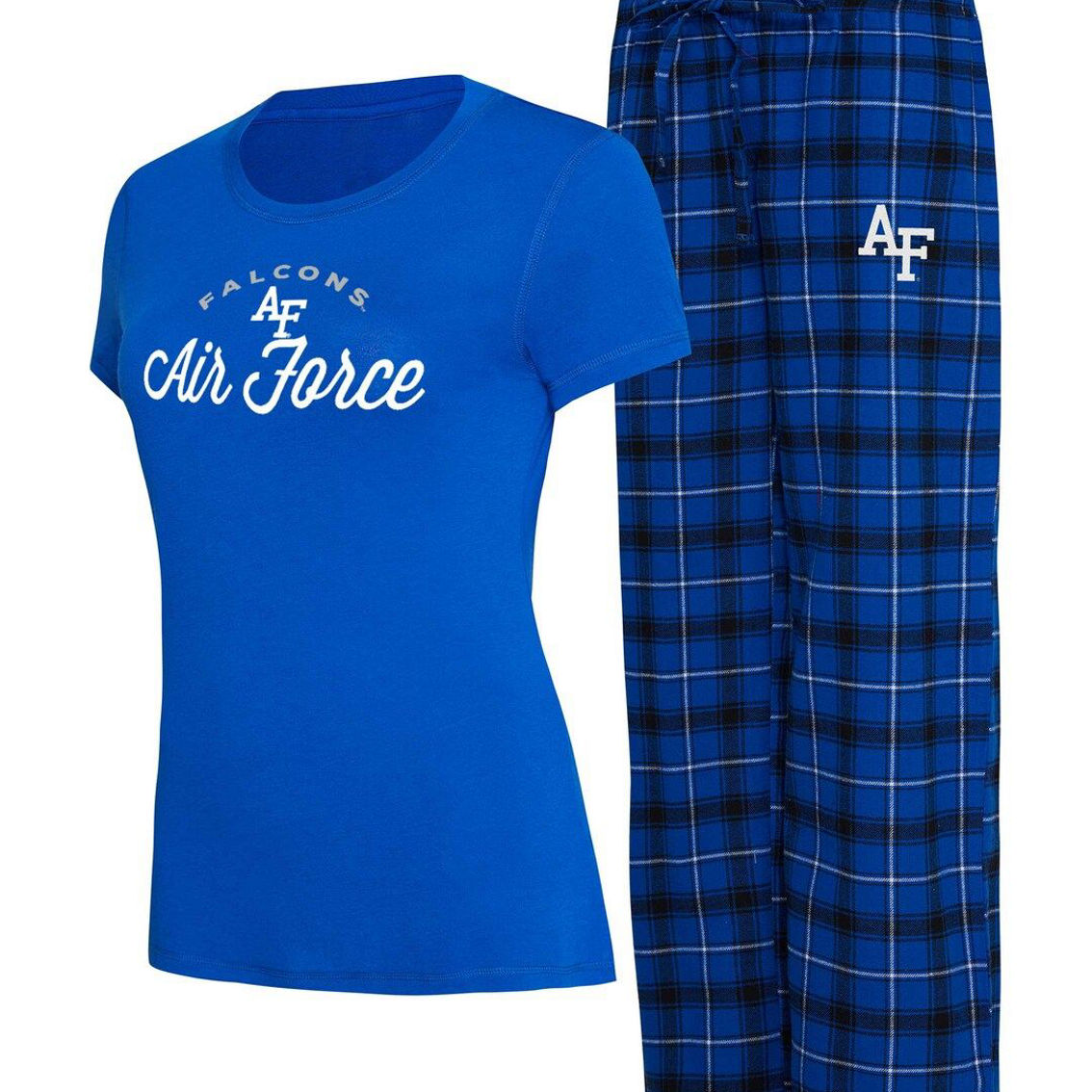 Concepts Sport Women's Royal/Black Air Force Falcons Arctic T-Shirt & Flannel Pants Sleep Set - Image 2 of 4