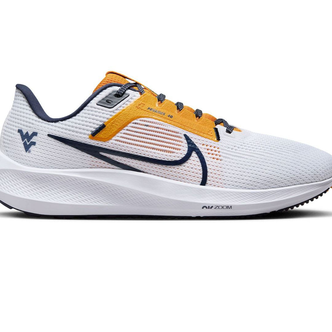 Nike Unisex White West Virginia Mountaineers Zoom Pegasus 40 Running Shoe - Image 4 of 4
