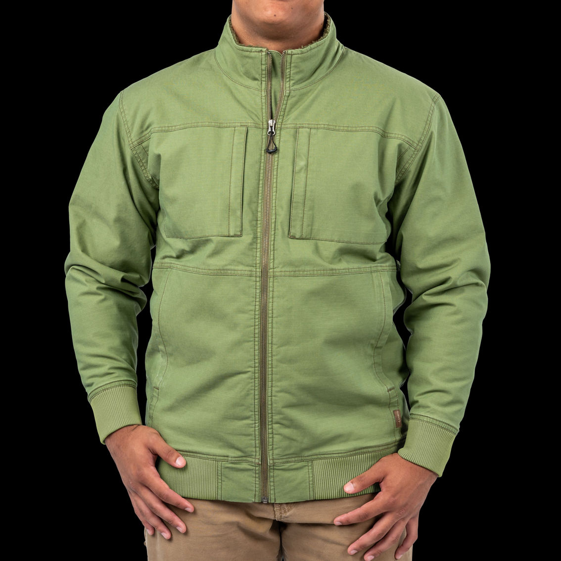 Habit Men's Sherpa Lined Canvas Jacket - Image 3 of 5