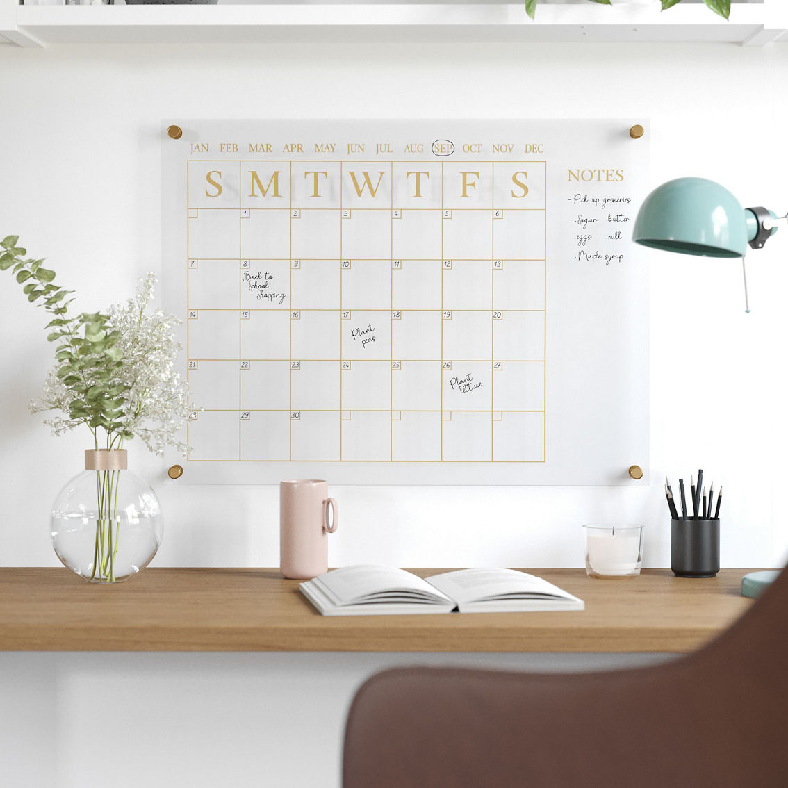 Martha Stewart Acrylic Monthly Wall Calendar with Notes