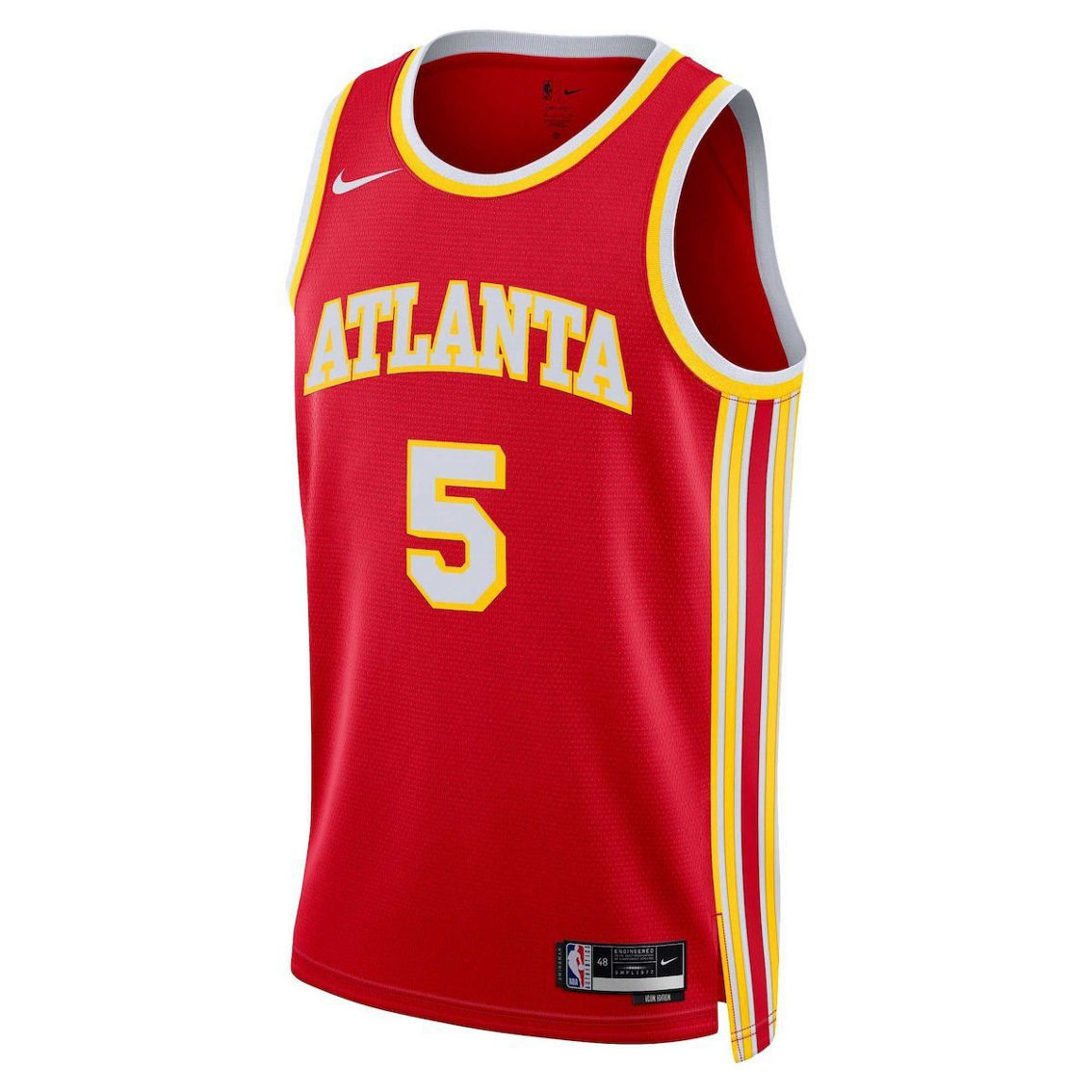 Nike Unisex Dejounte Murray Red Atlanta Hawks Swingman Jersey - Icon Edition - Image 3 of 4