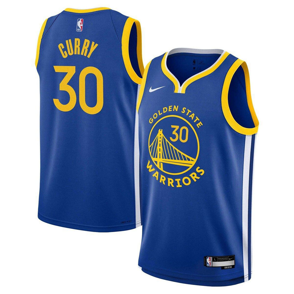 Nike Youth Stephen Curry Royal Golden State Warriors Swingman Jersey - Icon Edition - Image 2 of 4
